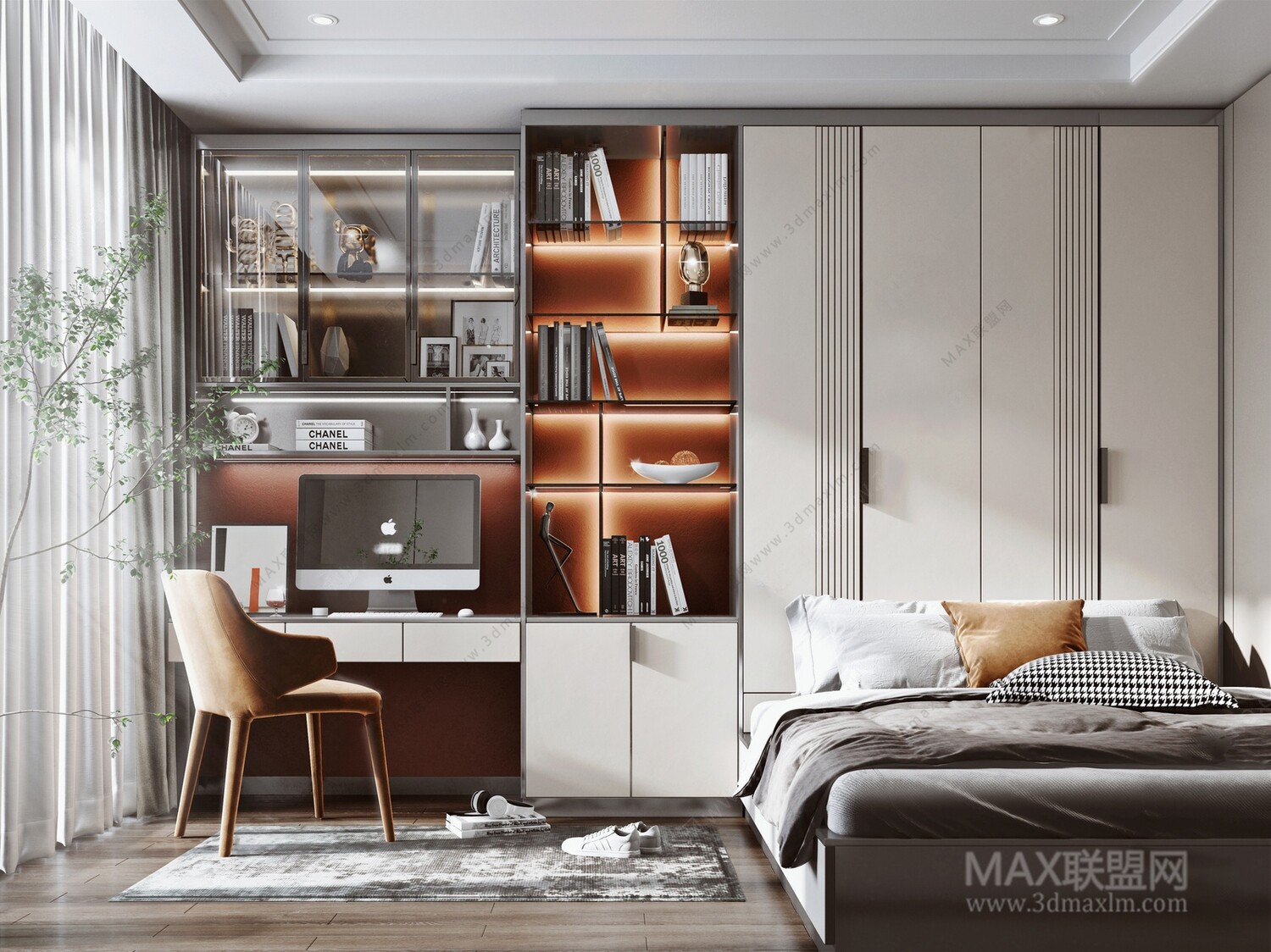15 Desk Design In Bed Room 3d Models Vol01. Vray