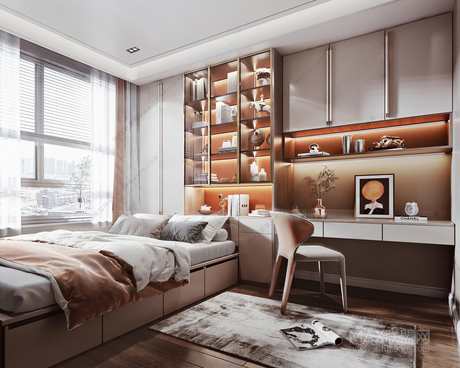 15 Desk Design In Bed Room 3d Models Vol01. Vray