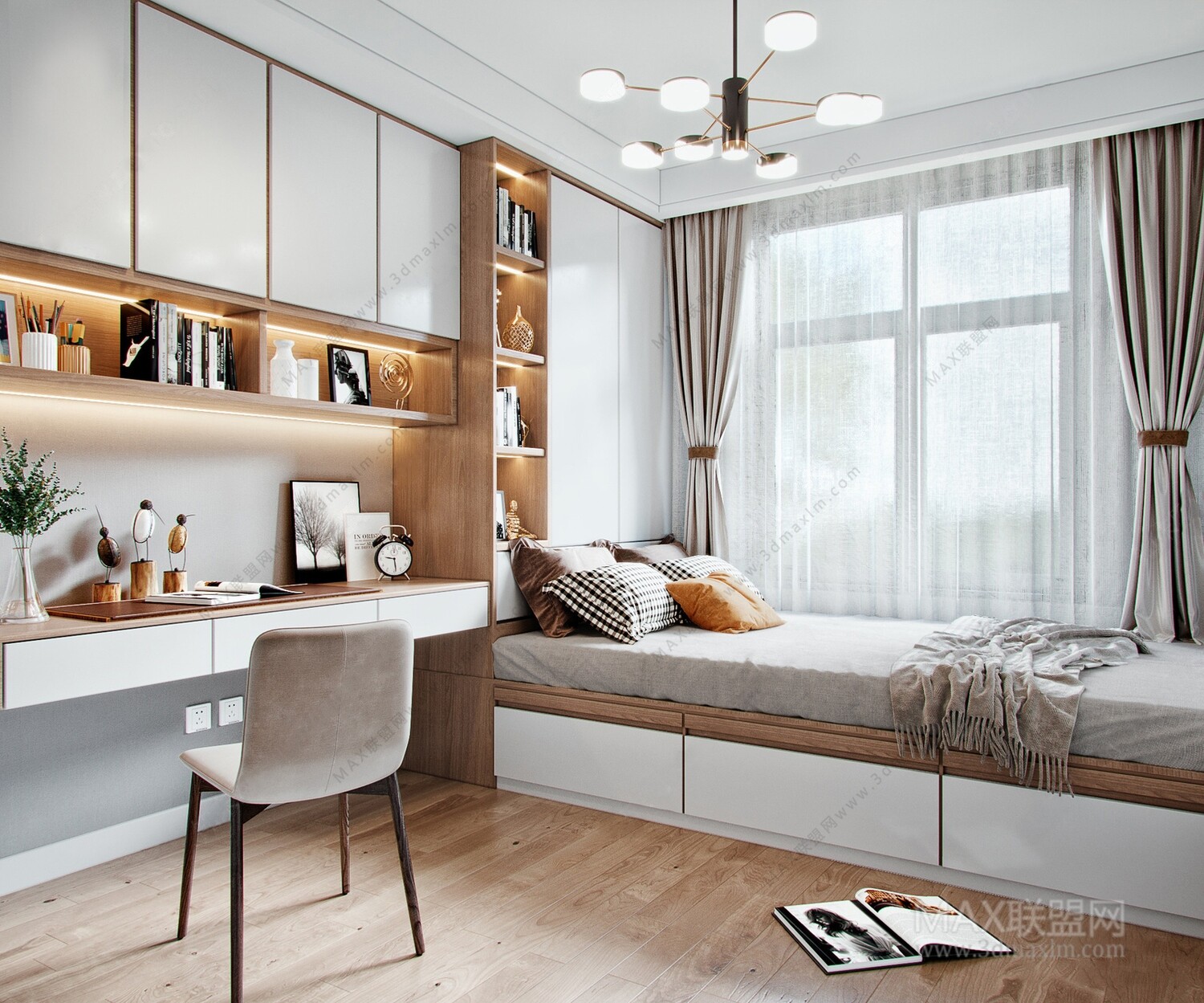 15 Desk Design In Bed Room 3d Models Vol01. Vray
