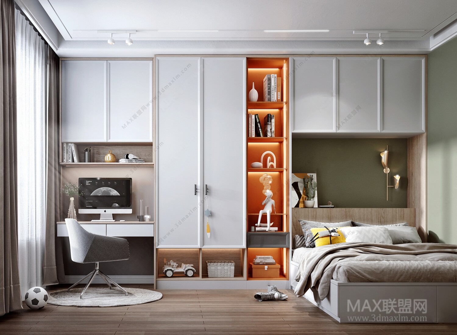 15 Desk Design In Bed Room 3d Models Vol01. Vray