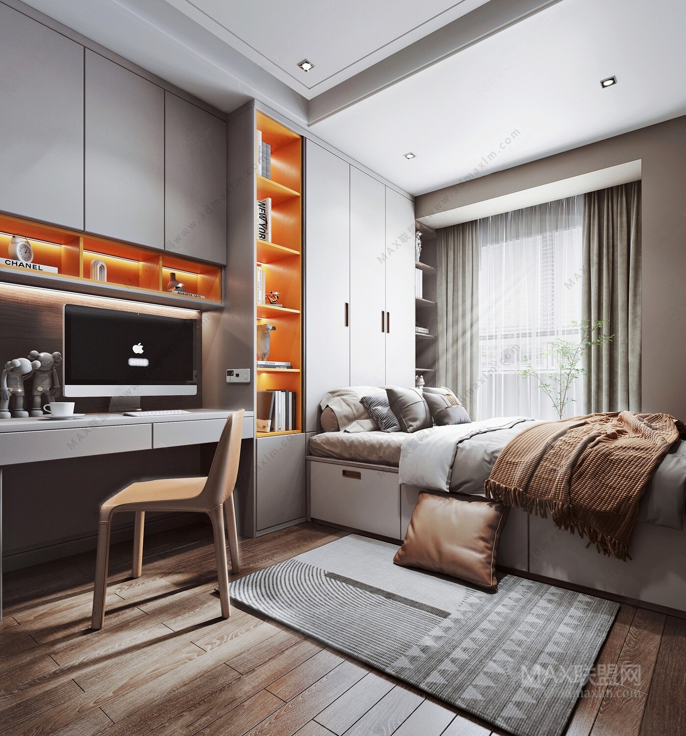 15 Desk Design In Bed Room 3d Models Vol01. Vray