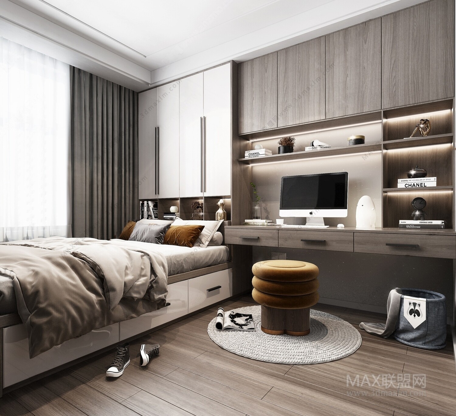15 Desk Design In Bed Room 3d Models Vol01. Vray