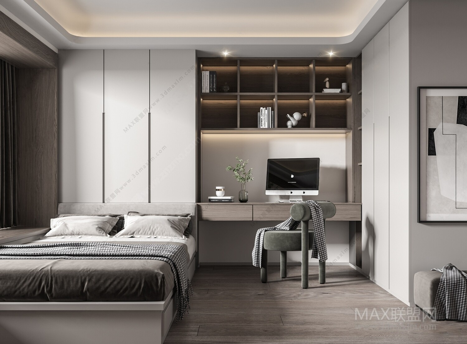 15 Desk Design In Bed Room 3d Models Vol01. Vray