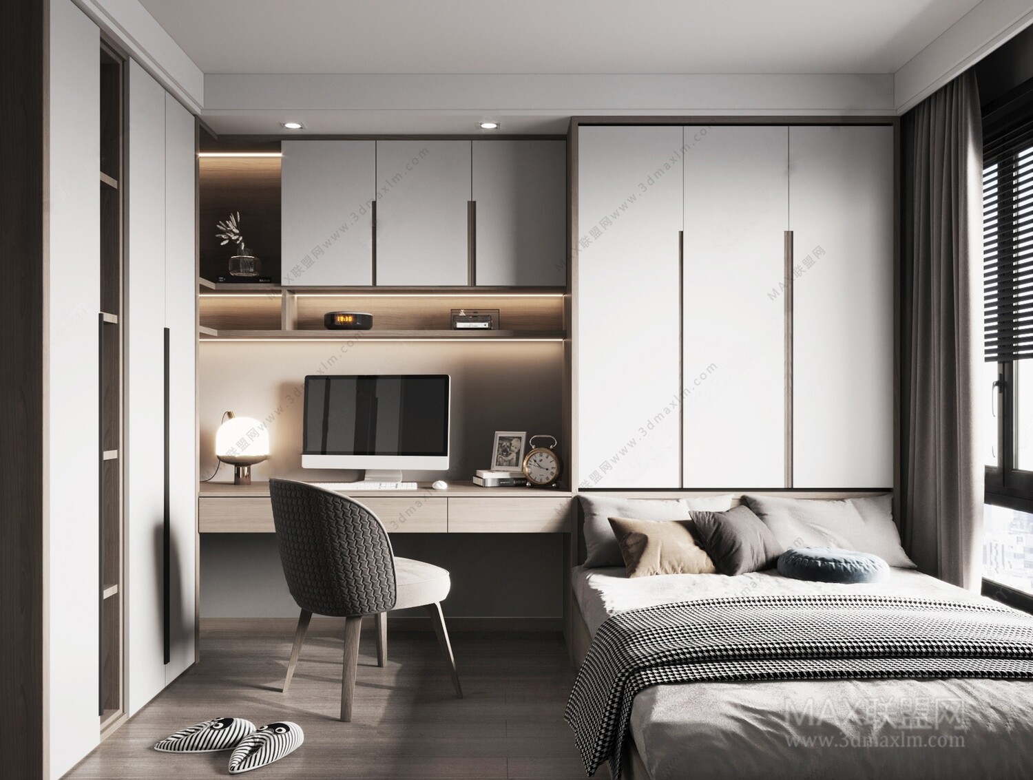 15 Desk Design In Bed Room 3d Models Vol01. Vray