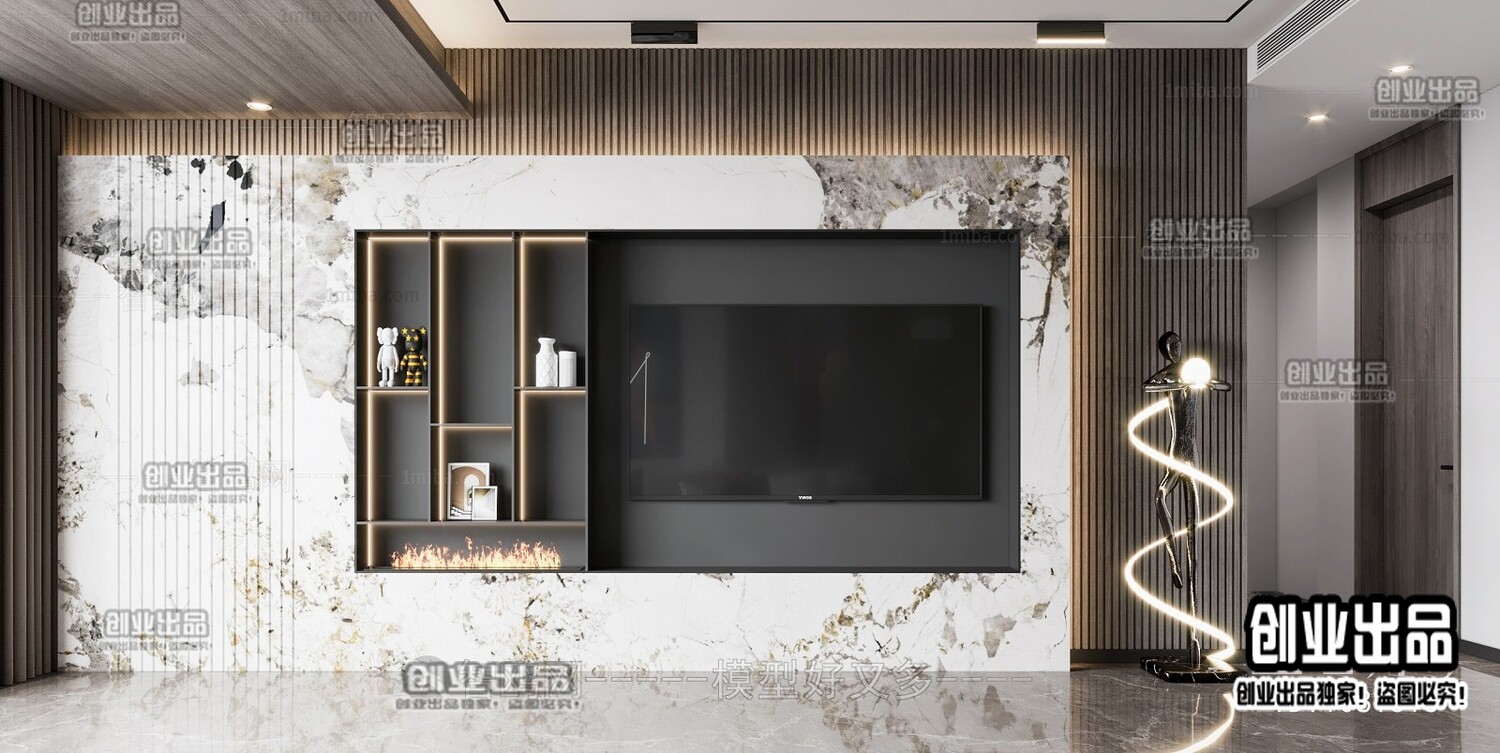42 TV Walls Design 3d Models