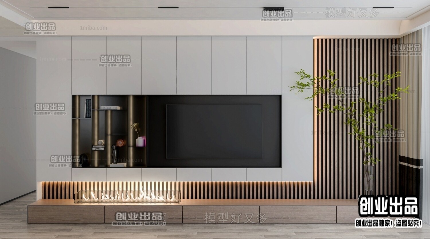 42 TV Walls Design 3d Models