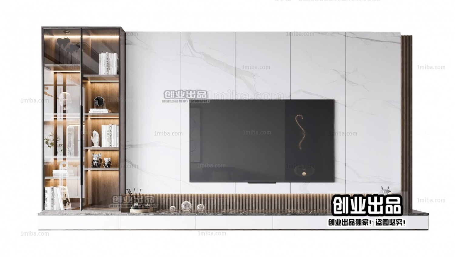 42 TV Walls Design 3d Models