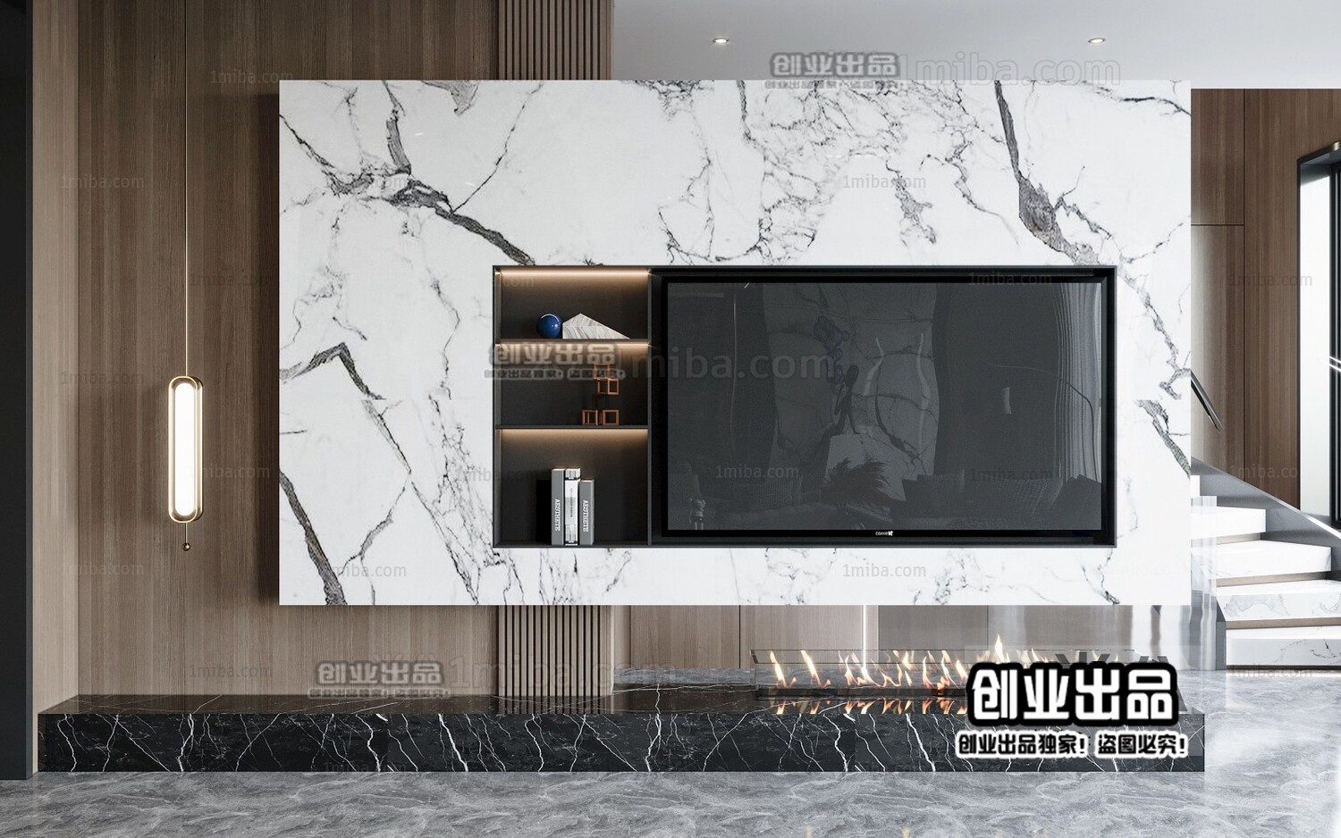 42 TV Walls Design 3d Models