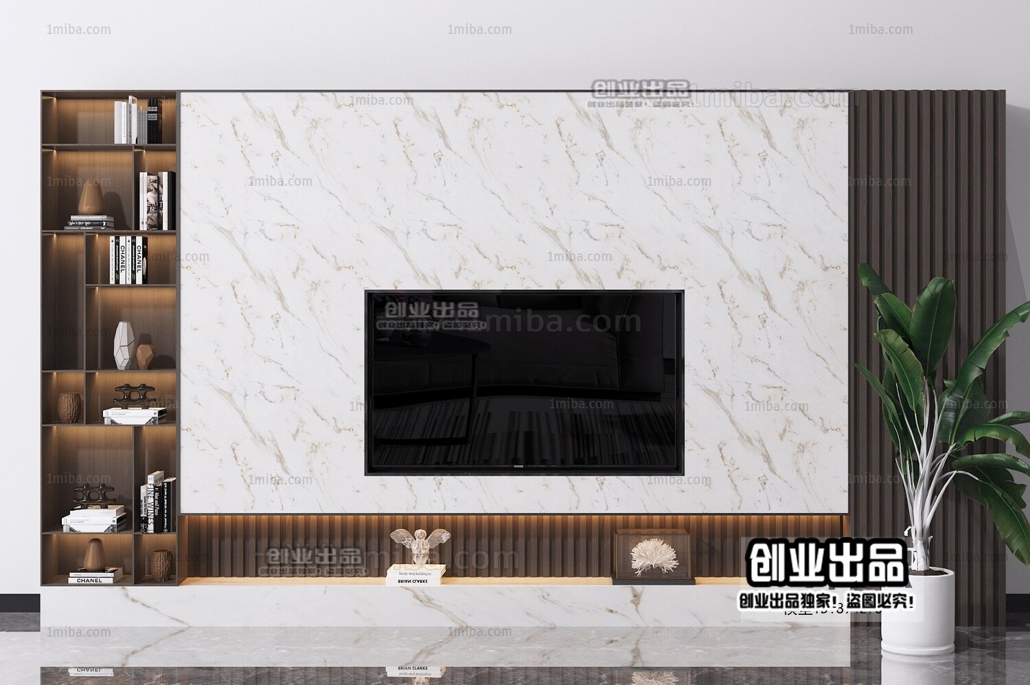 42 TV Walls Design 3d Models