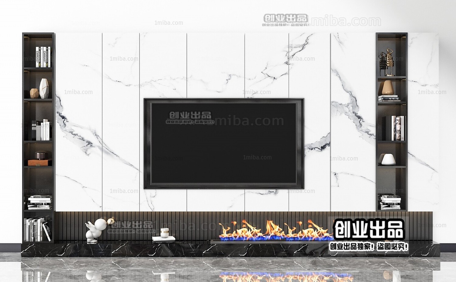 42 TV Walls Design 3d Models