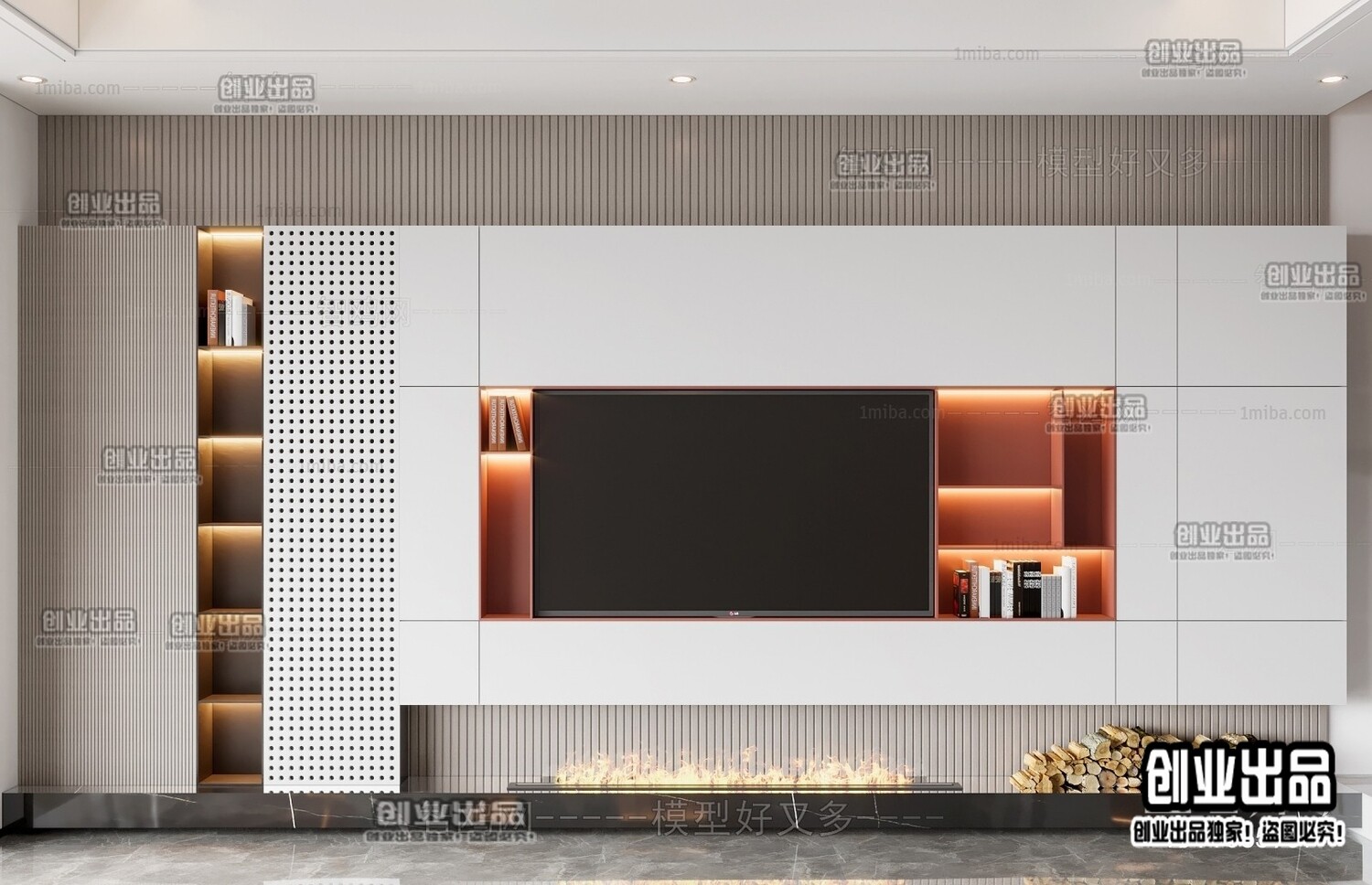 42 TV Walls Design 3d Models