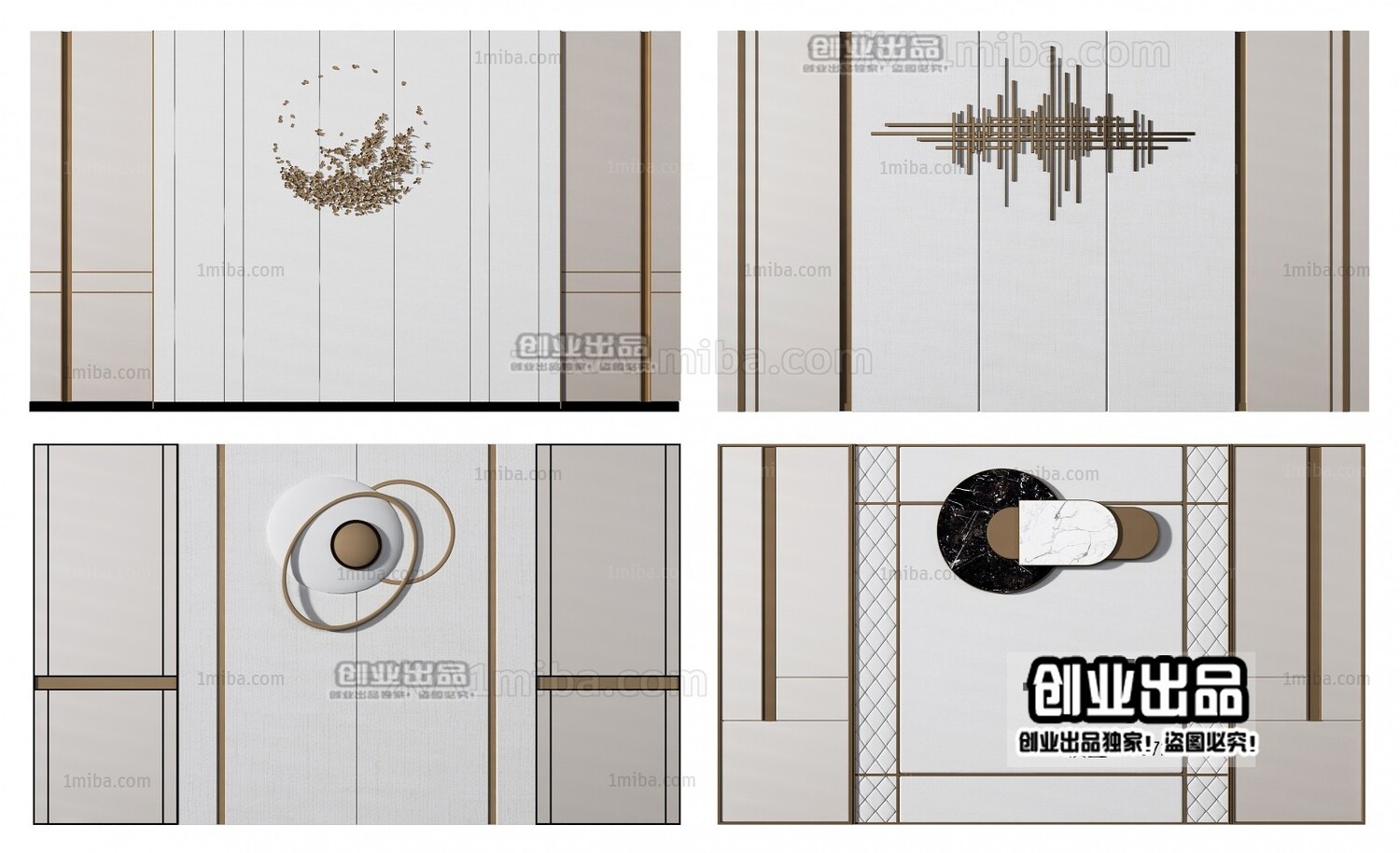 42 TV Walls Design 3d Models