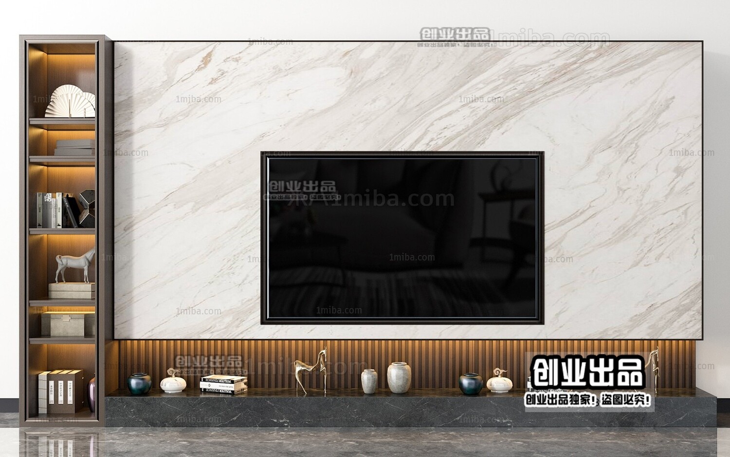42 TV Walls Design 3d Models