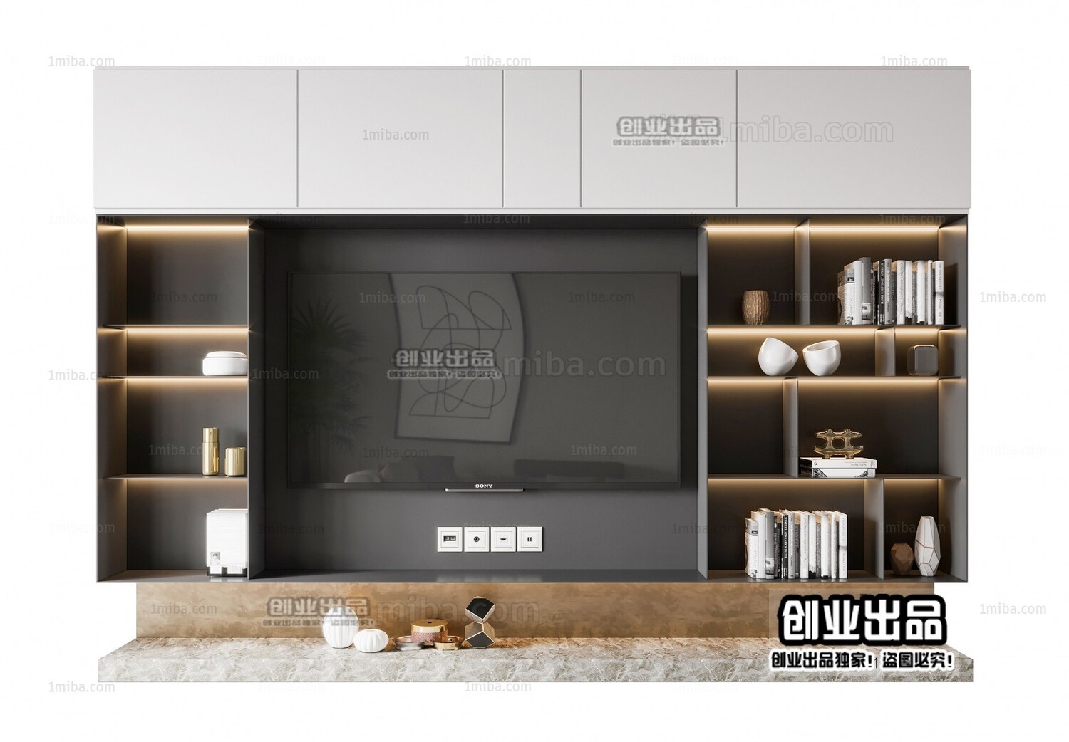 42 TV Walls Design 3d Models
