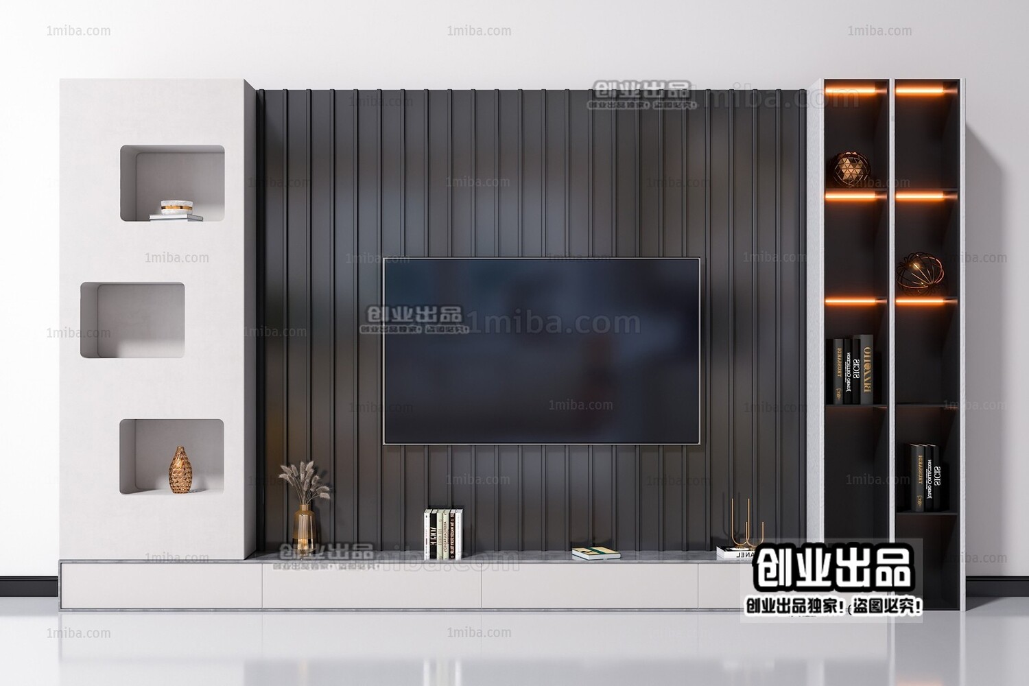 42 TV Walls Design 3d Models