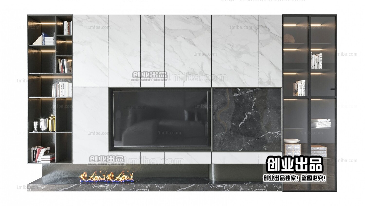 42 TV Walls Design 3d Models