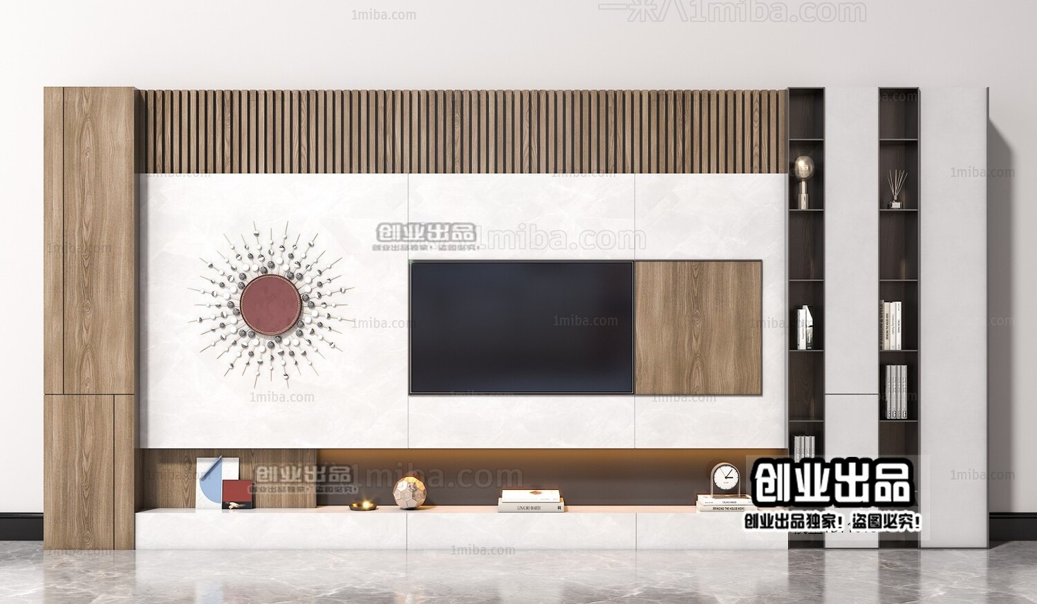 42 TV Walls Design 3d Models