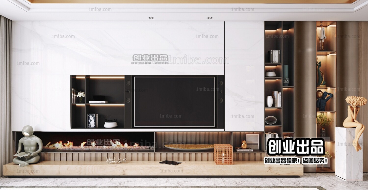 42 TV Walls Design 3d Models