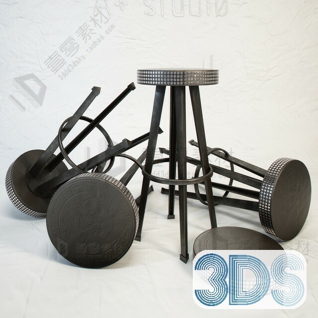 123 Bar Stool 3d Models Vol.05