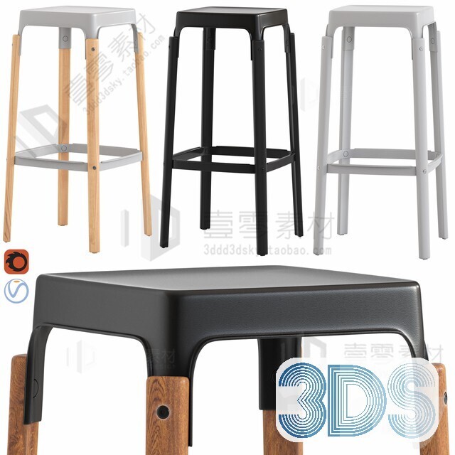 123 Bar Stool 3d Models Vol.05