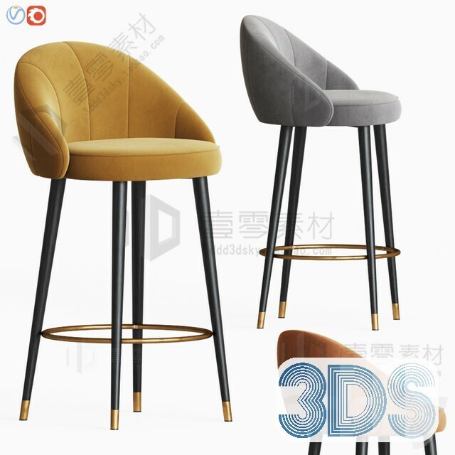 123 Bar Stool 3d Models Vol.05