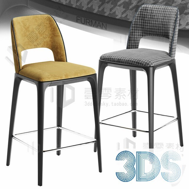 123 Bar Stool 3d Models Vol.05