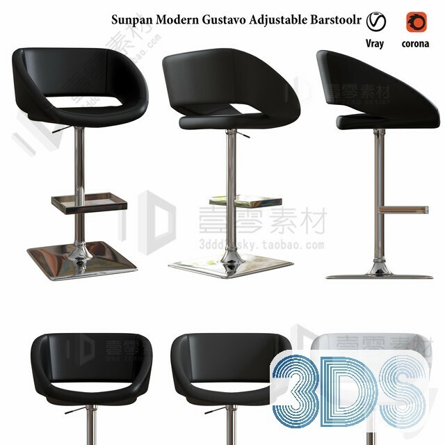 123 Bar Stool 3d Models Vol.05