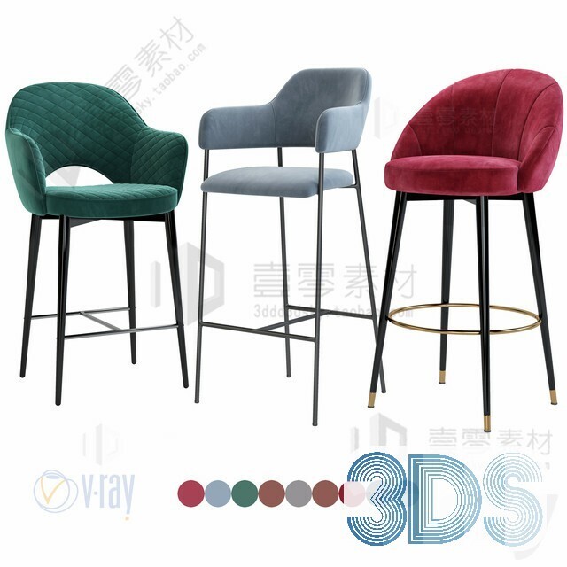 123 Bar Stool 3d Models Vol.05