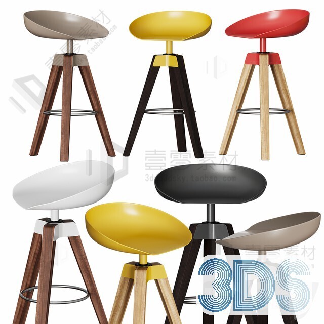 123 Bar Stool 3d Models Vol.05