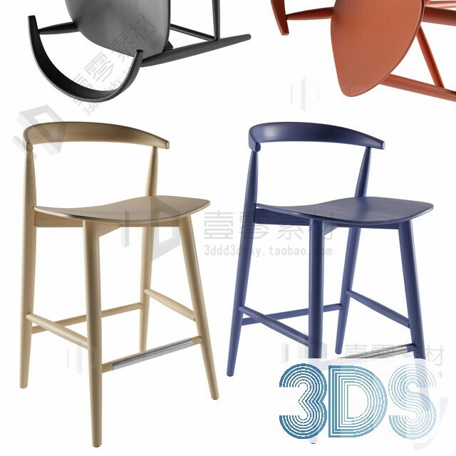 123 Bar Stool 3d Models Vol.05