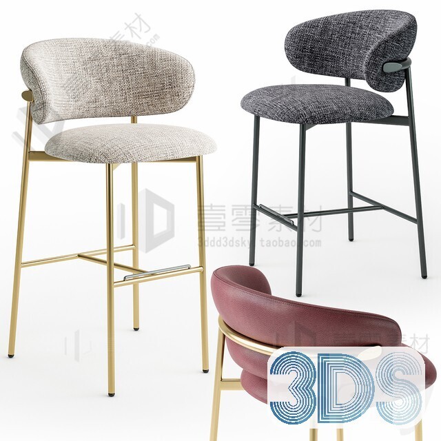 123 Bar Stool 3d Models Vol.05