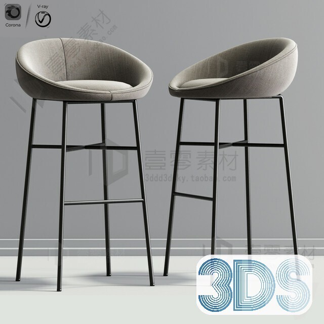 123 Bar Stool 3d Models Vol.05