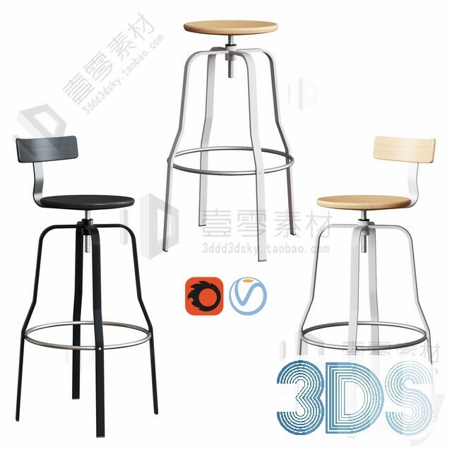 123 Bar Stool 3d Models Vol.05