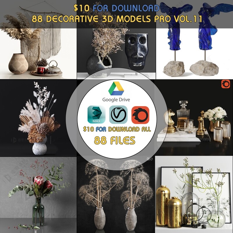 88 Decorative 3d Models Pro Vol.11