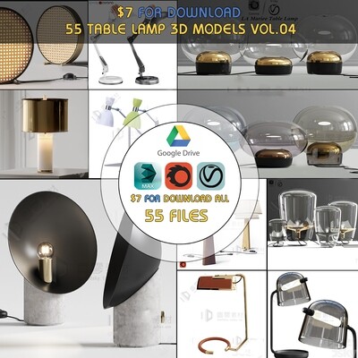 55 Table Lamp 3d Models Vol.04