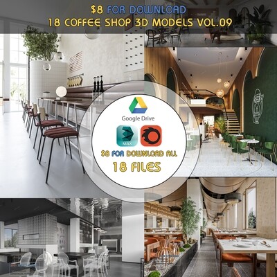 18 Coffee Shop 3d Models Vol.09 - Co.ro.na
