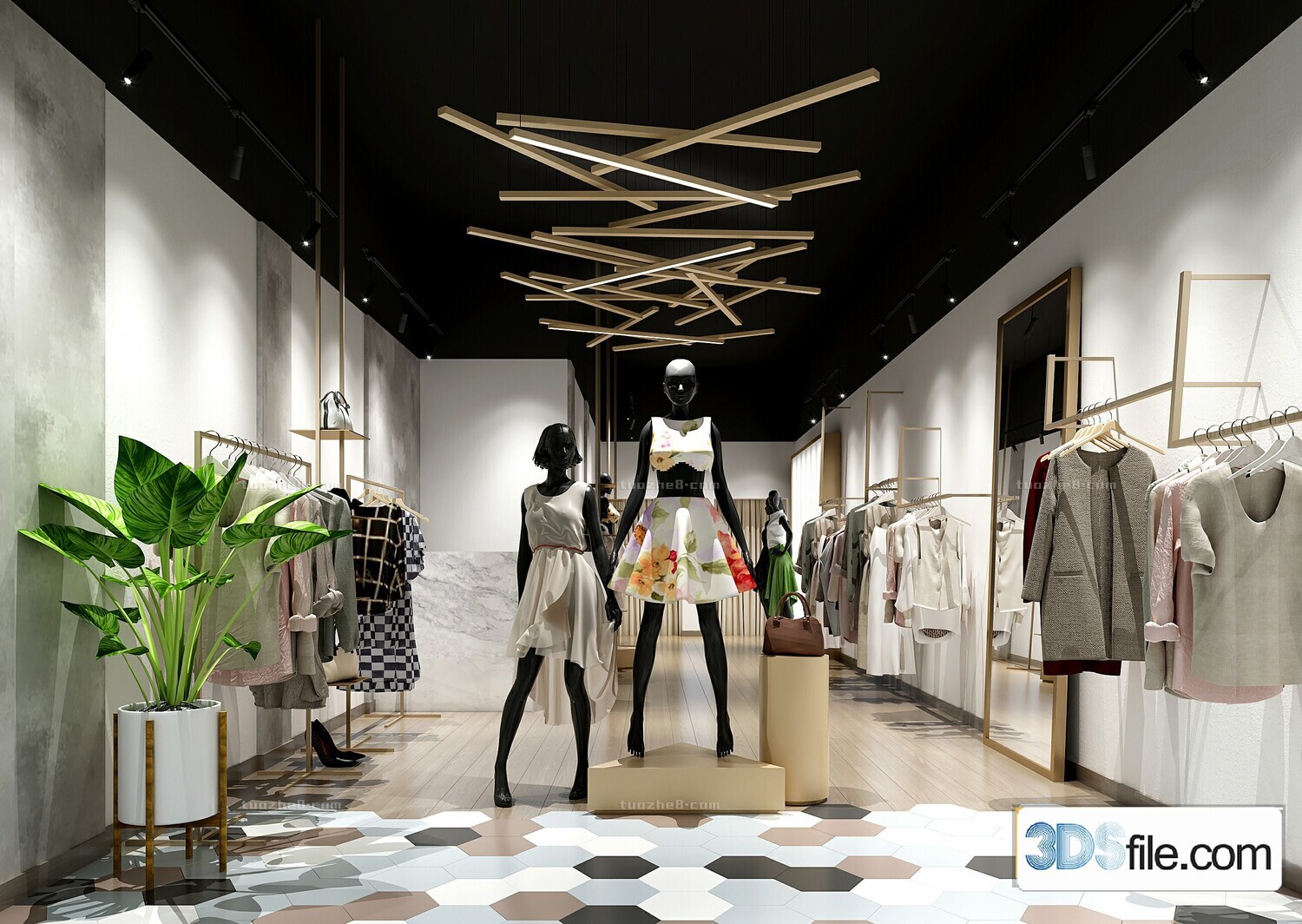 12 FASHION SHOP 3D MODELS VOL.05 - VRAY