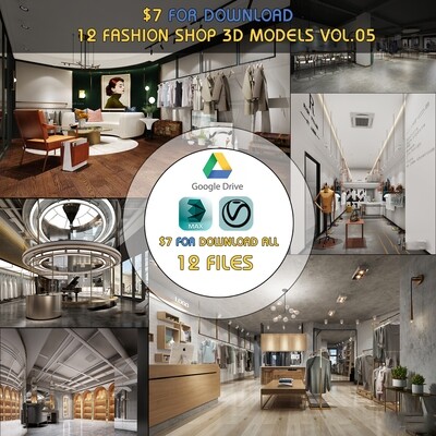 12 FASHION SHOP 3D MODELS VOL.05 - VRAY