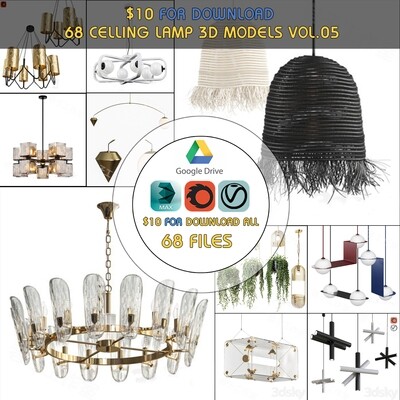 68 Celling Lamp 3d Models Vol.05