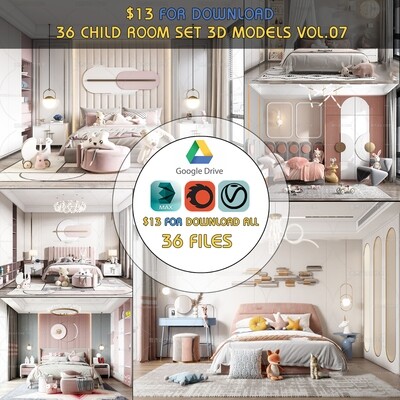 36 CHILD ROOM SET 3D MODELS VOL.07