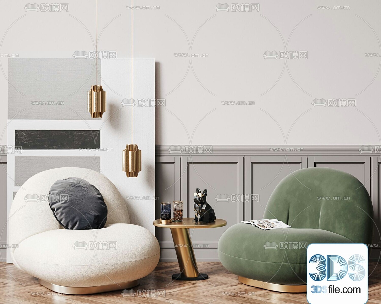 67 Armchair Sets 3d Models Vol10 - Vray