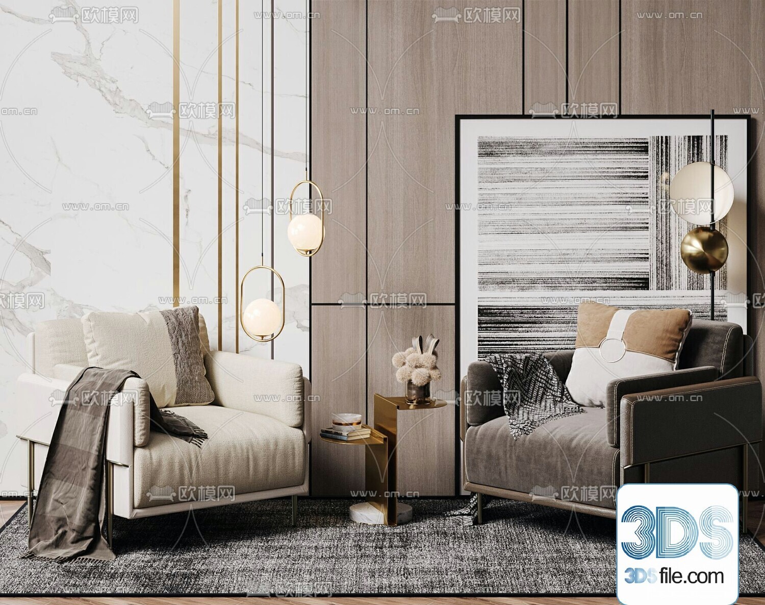 67 Armchair Sets 3d Models Vol10 - Vray