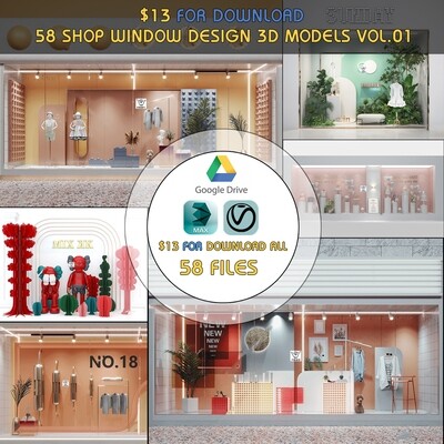 58 Shop Window Design 3d Models Vol.01
