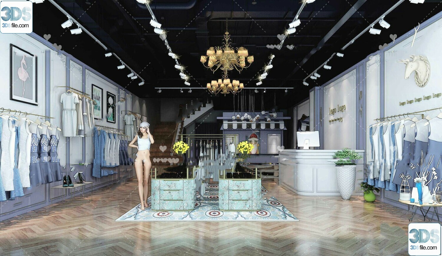 62 Fashion Shop Design 3D Models vol.06 - Vray