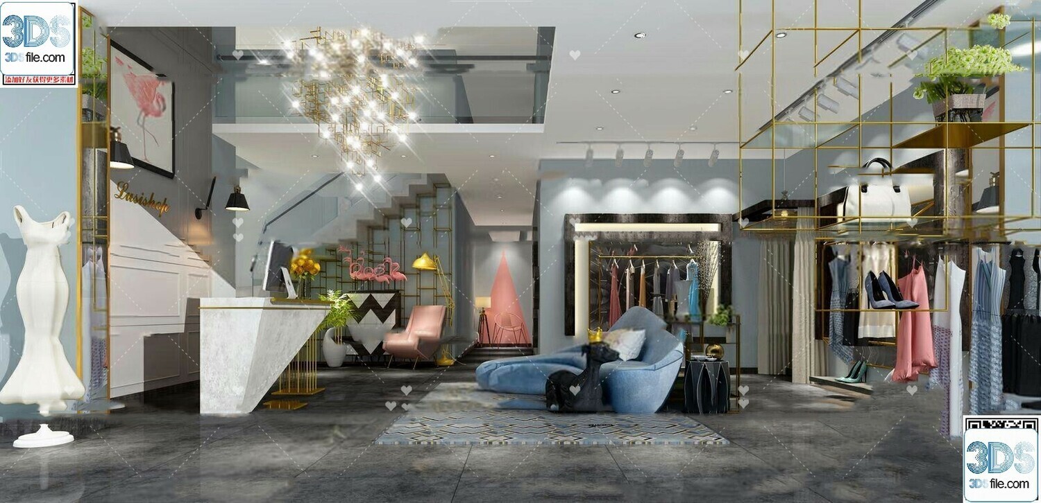 62 Fashion Shop Design 3D Models vol.06 - Vray