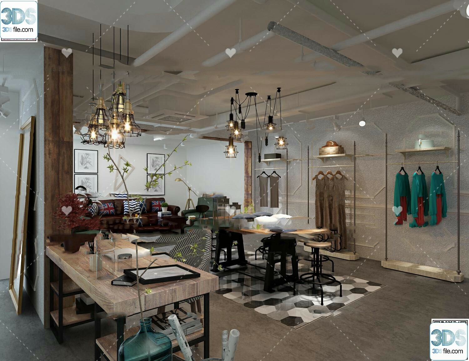 62 Fashion Shop Design 3D Models vol.06 - Vray