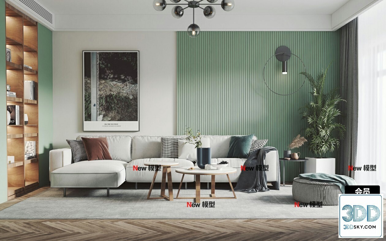 20 Living Room 3d Models Vol.25-Vray