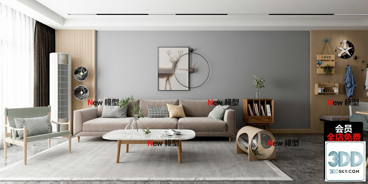 20 Living Room 3d Models Vol.25-Vray