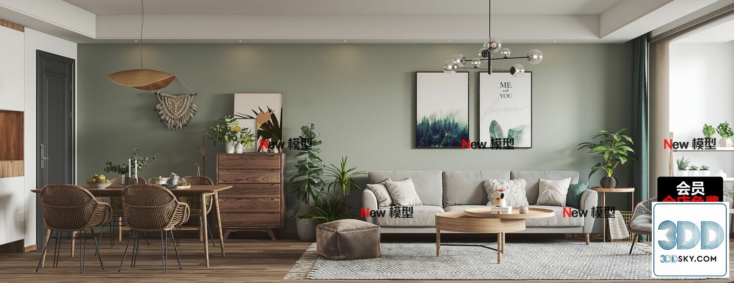 20 Living Room 3d Models Vol.25-Vray