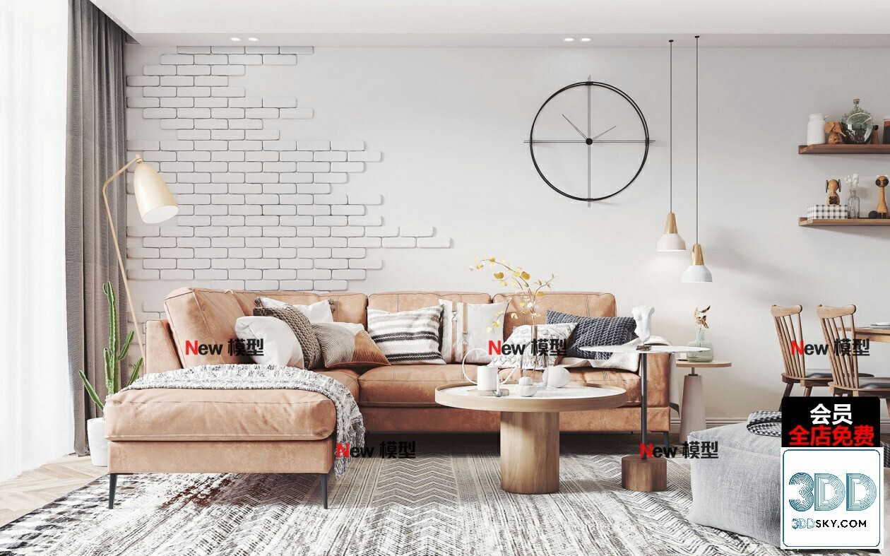 20 Living Room 3d Models Vol.25-Vray